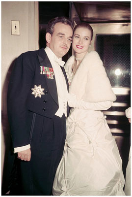 Grace Kelly and Prince Rainier at the Monte Carlo Ball
